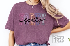 Forty SVG - Hello 40 PNG - 40th Birthday Girl Varsity Font Product Image 3