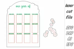 Photo Frame|One Year|Baby|New Born| SVG| Laser CUT Product Image 3