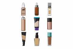 foundation cream set cartoon vector illustration Product Image 1