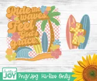 Ride the Waves. Feel God's Grace png, Christian summer dtf Product Image 5