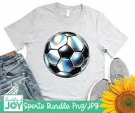 Holographic Soccer png, Sports sublimation Product Image 2