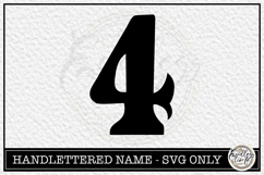 Vintage Number 4 SVG | Antique Postal Cancellation Number Product Image 1