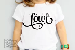 4th Birthday Girl Butterfly SVG - Four 4 Birthday Girl PNG Product Image 5