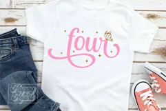 4th Birthday Girl Butterfly SVG - Four 4 Birthday Girl PNG Product Image 1