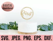 Happy Birthday Cake Topper SVG - Birthday PNG Design Clipart Product Image 9