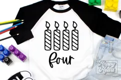 Four Candle SVG - 4th Birthday Girl - Four Birthday Boy PNG Product Image 4