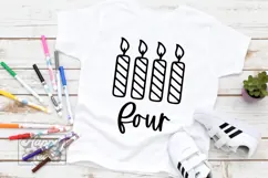 Four Candle SVG - 4th Birthday Girl - Four Birthday Boy PNG Product Image 2