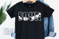 4th Birthday Boy Dinosaur SVG - Four Dinosaur Shirt PNG Product Image 3