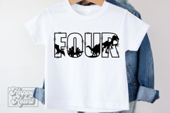 4th Birthday Boy Dinosaur SVG - Four Dinosaur Shirt PNG Product Image 2
