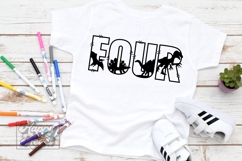 4th Birthday Boy Dinosaur SVG - Four Dinosaur Shirt PNG Product Image 5