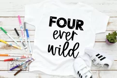 Four Ever Wild 4th Birthday Girl SVG - Four 4 Birthday Girl Product Image 3