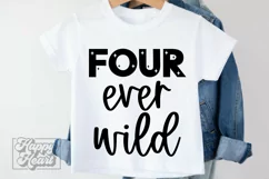 Four Ever Wild 4th Birthday Girl SVG - Four 4 Birthday Girl Product Image 1