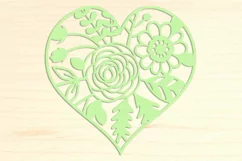 Four Floral Hearts SVG paper cut, laser cut files Product Image 2