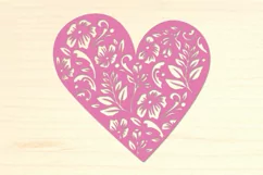 Four Floral Hearts SVG paper cut, laser cut files Product Image 3