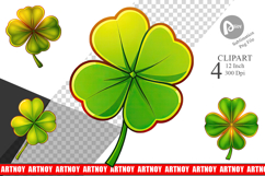 Lucky Clover Clipart Product Image 1