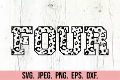4th Birthday Girl SVG - Four Leopard Print Birthday Girl Product Image 1