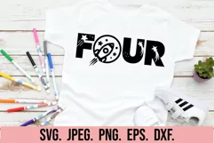 4th Birthday Boy Shirt SVG - Fourth Space Birthday Four Product Image 2