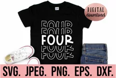 4th Birthday Boy Shirt SVG - Fourth Birthday Four Clipart Product Image 1