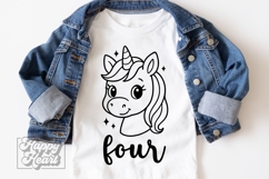 Four Birthday Unicorn SVG - 4th Birthday Unicorn Shirt PNG Product Image 2