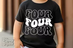 Four SVG - 4th Birthday Retro - Fourth Birthday Shirt PNG Product Image 1