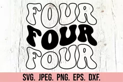 Four SVG - 4th Birthday Retro - Fourth Birthday Shirt PNG Product Image 6