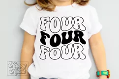 Four SVG - 4th Birthday Retro - Fourth Birthday Shirt PNG Product Image 4