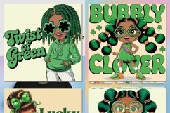 20x Black Woman St. Patrick&#039;s Day PNG Bundle Lucky Designs Product Image 6