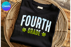 Fourth grade Canva Frame Back to school Teacher Shirt Design Product Image 1