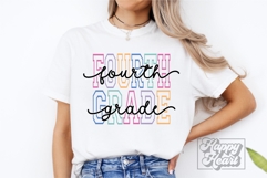 4th Grade SVG - Retro Back School - Hello Fourth Grade PNG Product Image 4
