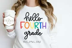 Back to School SVG | Hello 4th Grade SVG | School PNG Product Image 1