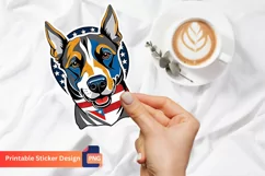 Fourth of July Animal Sticker, Cute Dog Sticker Product Image 1