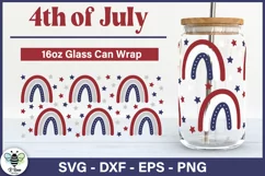 Patriotic rainbows being shown on a 16oz beer can glass