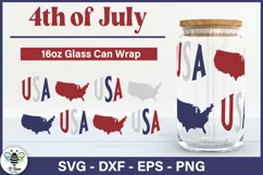 USA wrap being shown on a 16oz beer can glass