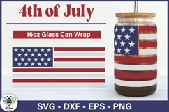 American flag SVG being shown on a 16oz libbey beer can glass
