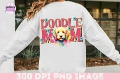 Doodle Mom png, Floral Goldendoodle Sublimation Design Product Image 6