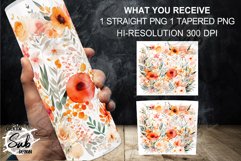 Pastel Watercolor Wildflower Tumbler Sublimation Print Wrap Product Image 3