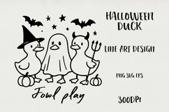 Line Art Cute Halloween Duck | EPS, SVG, PNG Product Image 1
