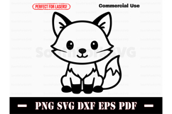 Cute Baby Fox Doodle Design SVG PNG DXF EPS PDF Product Image 1