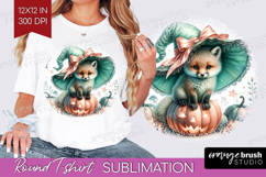 Fox Halloween Round Tshirt Background Coquette PNG Product Image 1