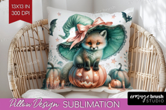 Fox Halloween Pillow Sublimation Coquette Pillow Cover PNG Product Image 1