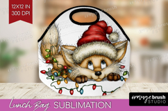 Fox Tangled In Christmas Lights Lunch Bag Funny Xmas Lunch Product Image 1