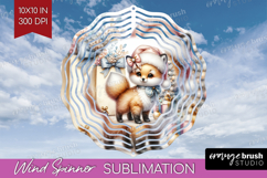 Fox Pastel Christmas Wind Spinner Sublimation PNG Coquette Product Image 1