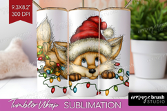 Fox Tangled In Christmas Lights Tumbler Wrap Funny Xmas PNG Product Image 1