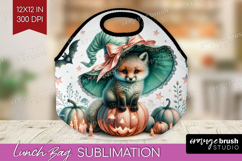 Fox Halloween Lunch Bag Coquette Lunch Bug PNG Sublimation Product Image 1