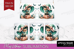 Fox Halloween Mug Wrap Coquette Mug PNG Sublimation Product Image 1