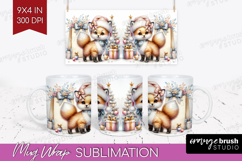 Fox Pastel Christmas Mug Wrap Coquette Xmas Mug PNG Product Image 1