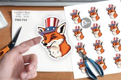 Fox Patriotic Sticker Product Image 1