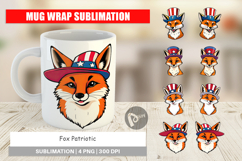 Mug Wrap Fox Patriotic Product Image 1