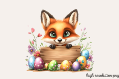 Peeking Easter Day Animals Clipart PNG Product Image 1