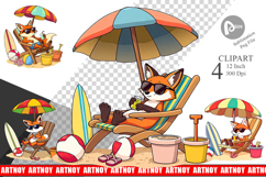 Summer Fox Clipart Product Image 1